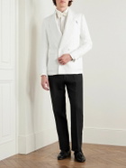 De Petrillo - Cantone Shawl-Collar Double-Breasted Linen Tuxedo Jacket - White