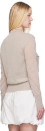 AMOMENTO Grey Wholegarment Sheer Cardigan