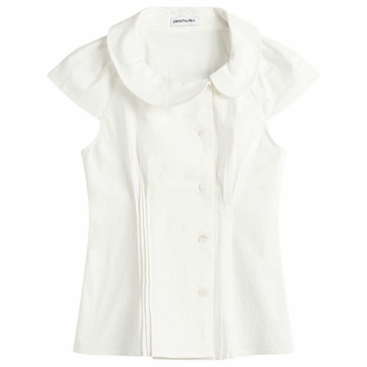 Peachy Den Women's Missy Asymmetric Blouse in Porcelain