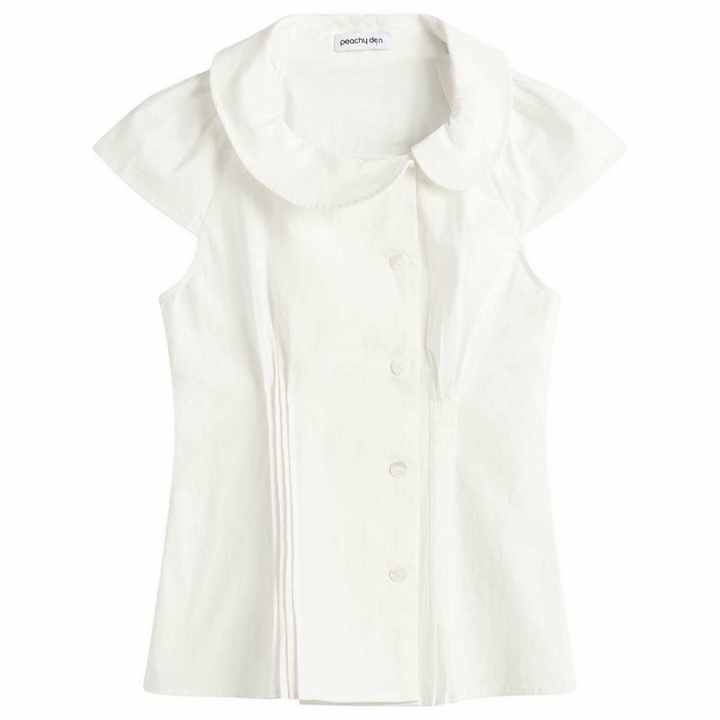 Photo: Peachy Den Women's Missy Asymmetric Blouse in Porcelain