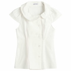 Peachy Den Women's Missy Asymmetric Blouse in Porcelain
