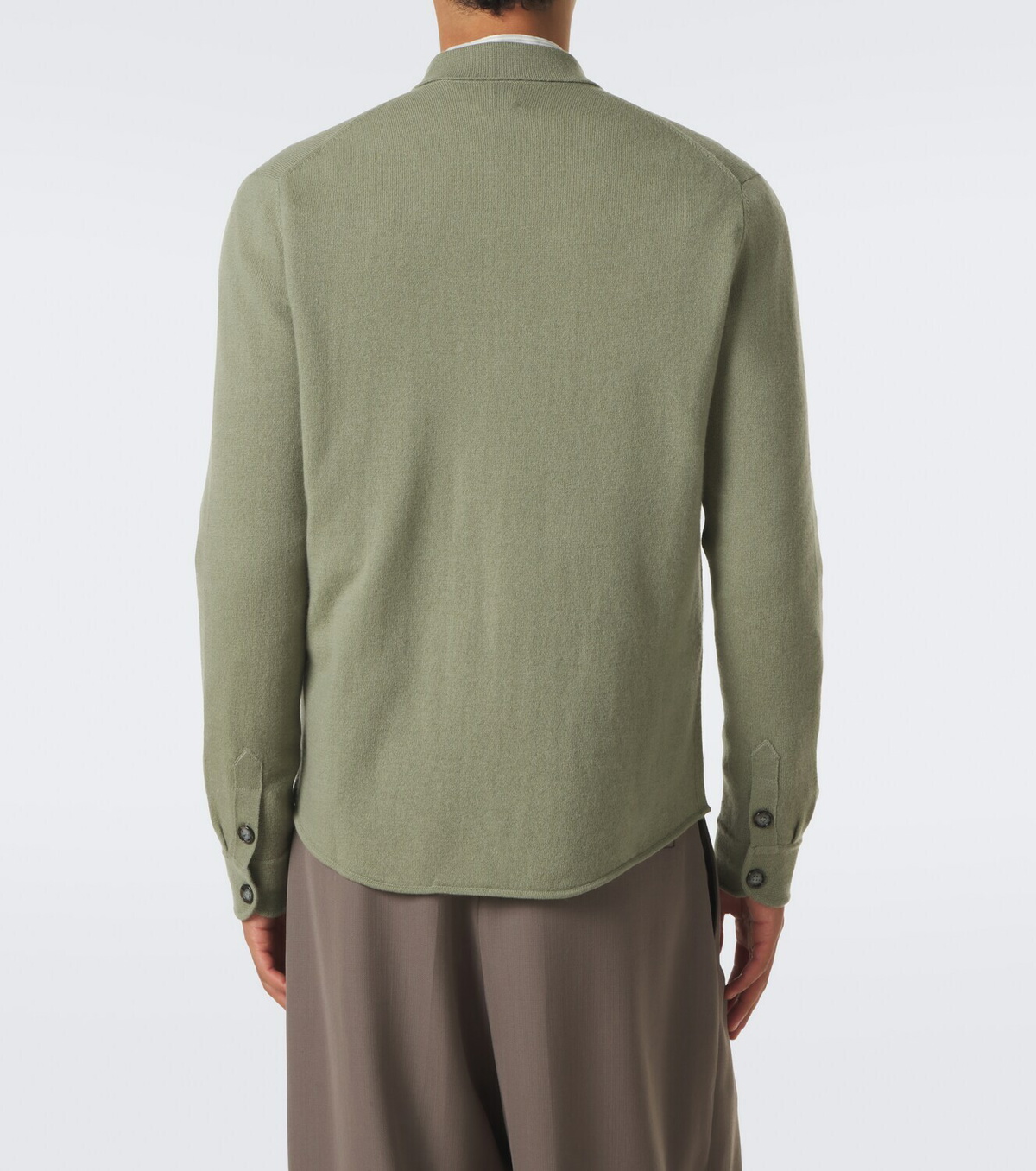 Allude Knitted wool and cashmere shirt