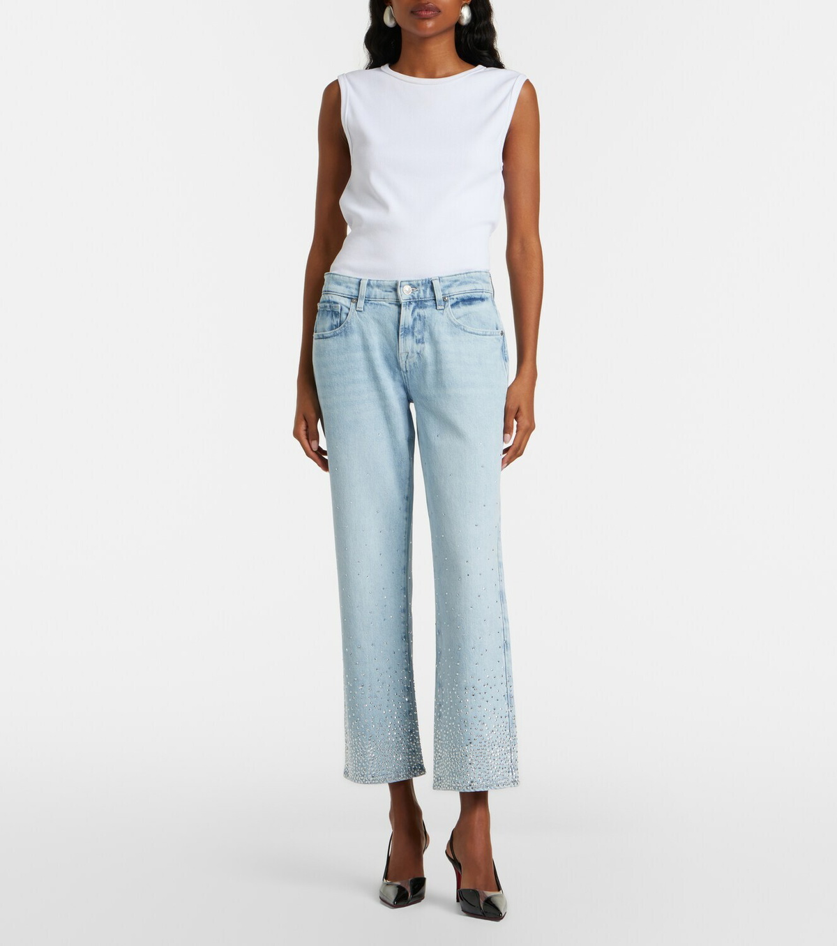 7 For All Mankind Calie embellished straight jeans