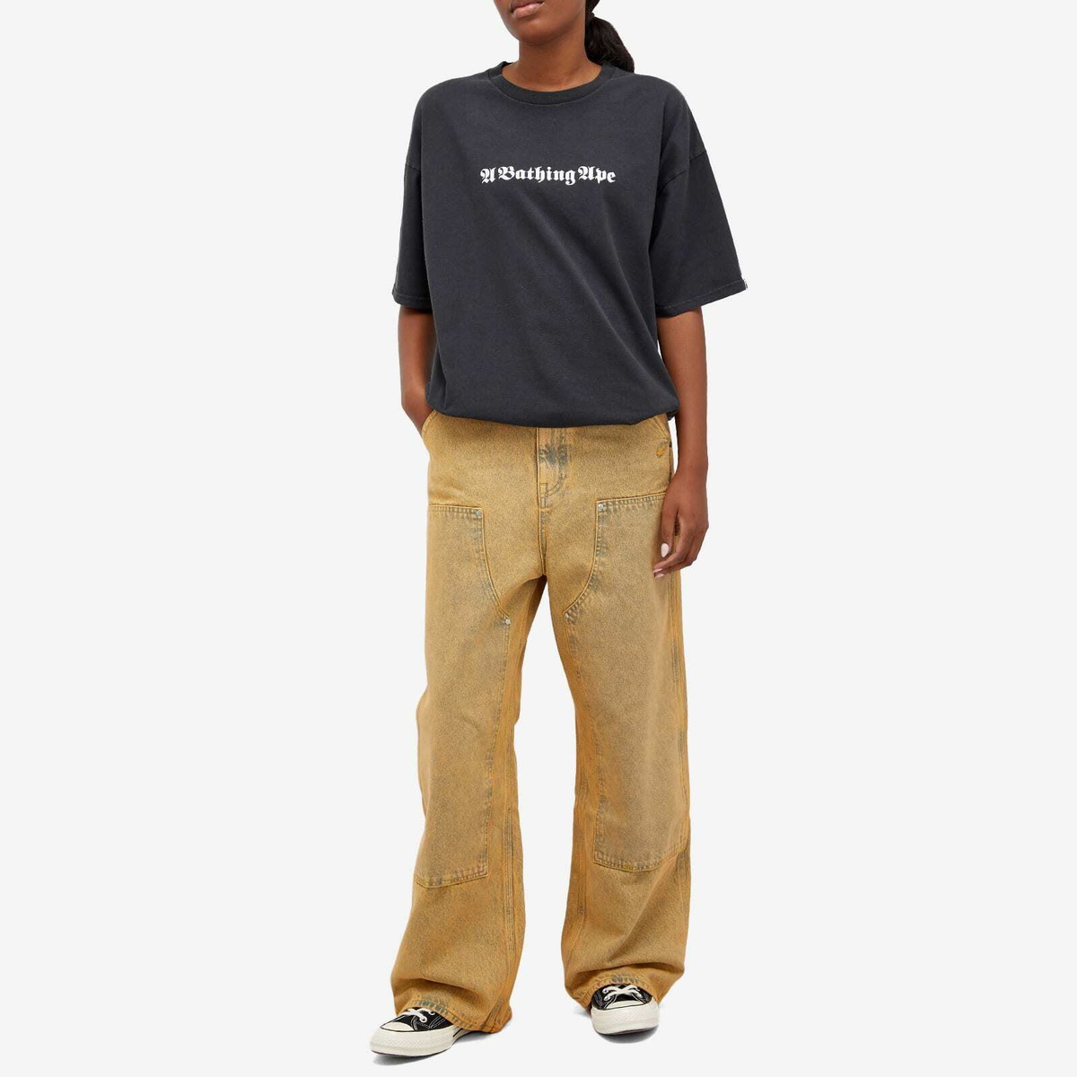 A Bathing Ape Women's Overdye Work Pants in Orange