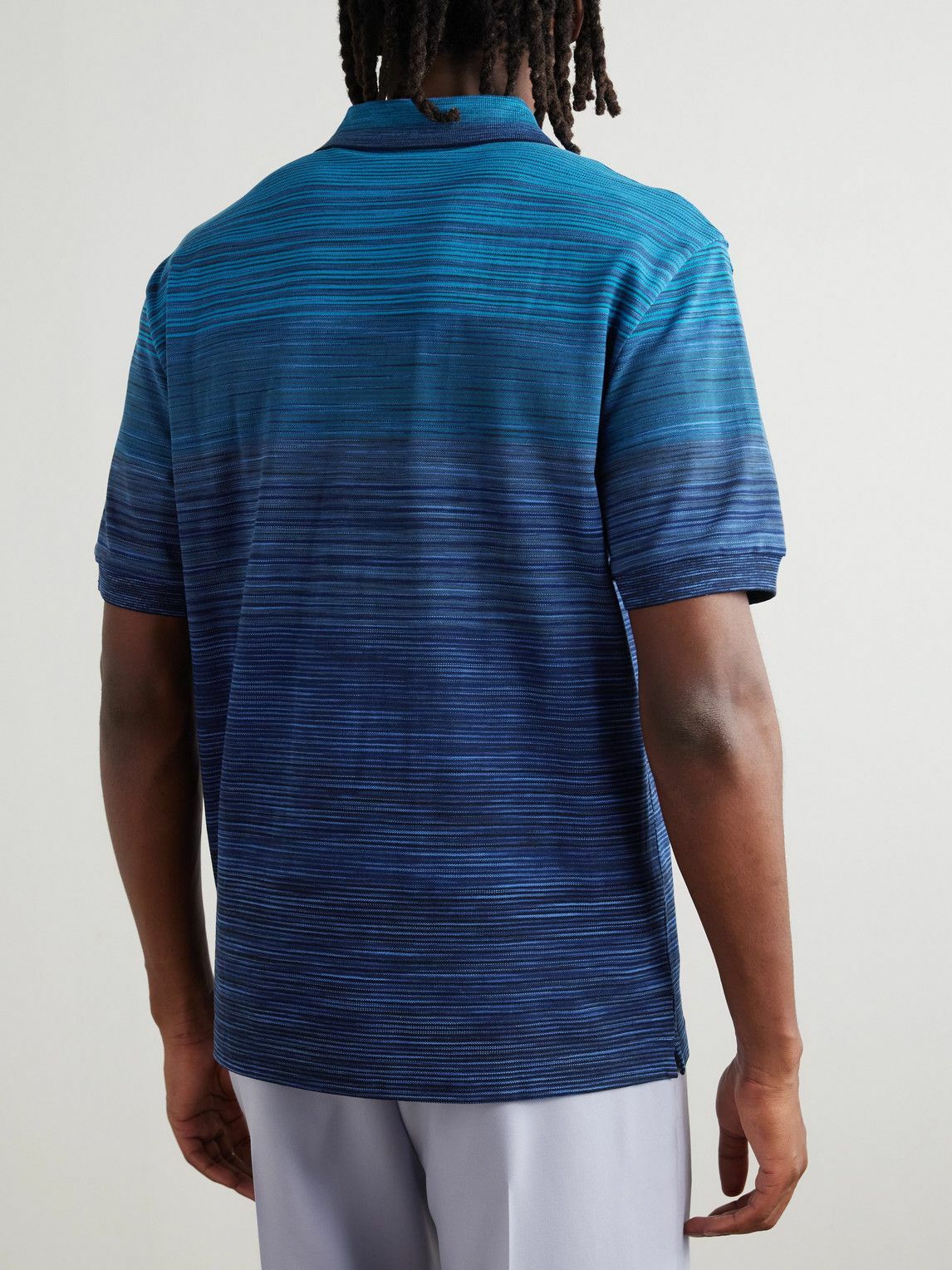 Missoni - Space-Dyed Cotton-Piqué Polo Shirt - Blue