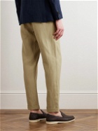Caruso - Straight-Leg Linen Drawstring Trousers - Neutrals
