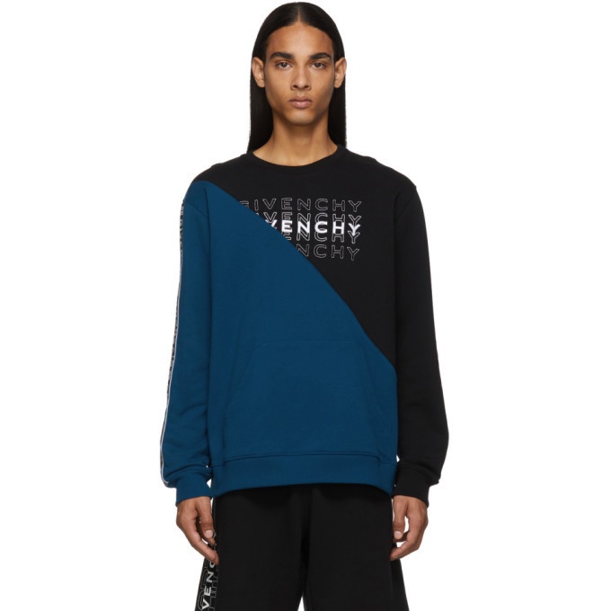 Photo: Givenchy Blue Diagonal Colorblock Sweatshirt