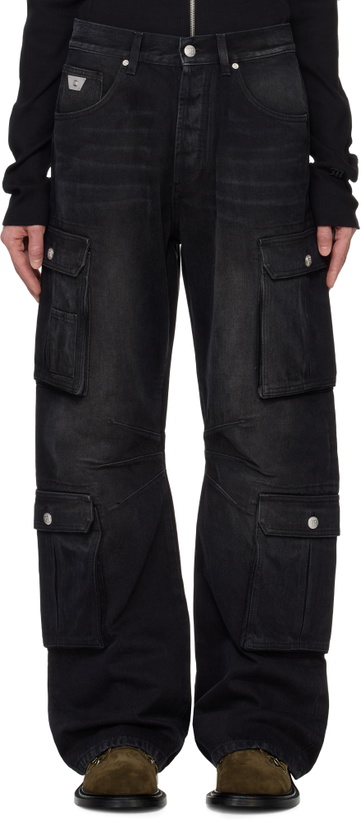 Photo: MISBHV Black Faded Denim Cargo Pants