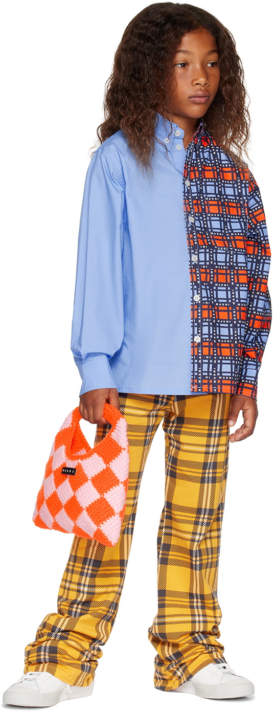 Marni Kids Orange & Pink Crochet Diamond Bag Marni