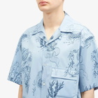 Wooyoungmi Men's Marine Print Vacation Shirt in Blue