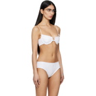 SHUSHU/TONG White Raw Edge Bralette & Briefs Set