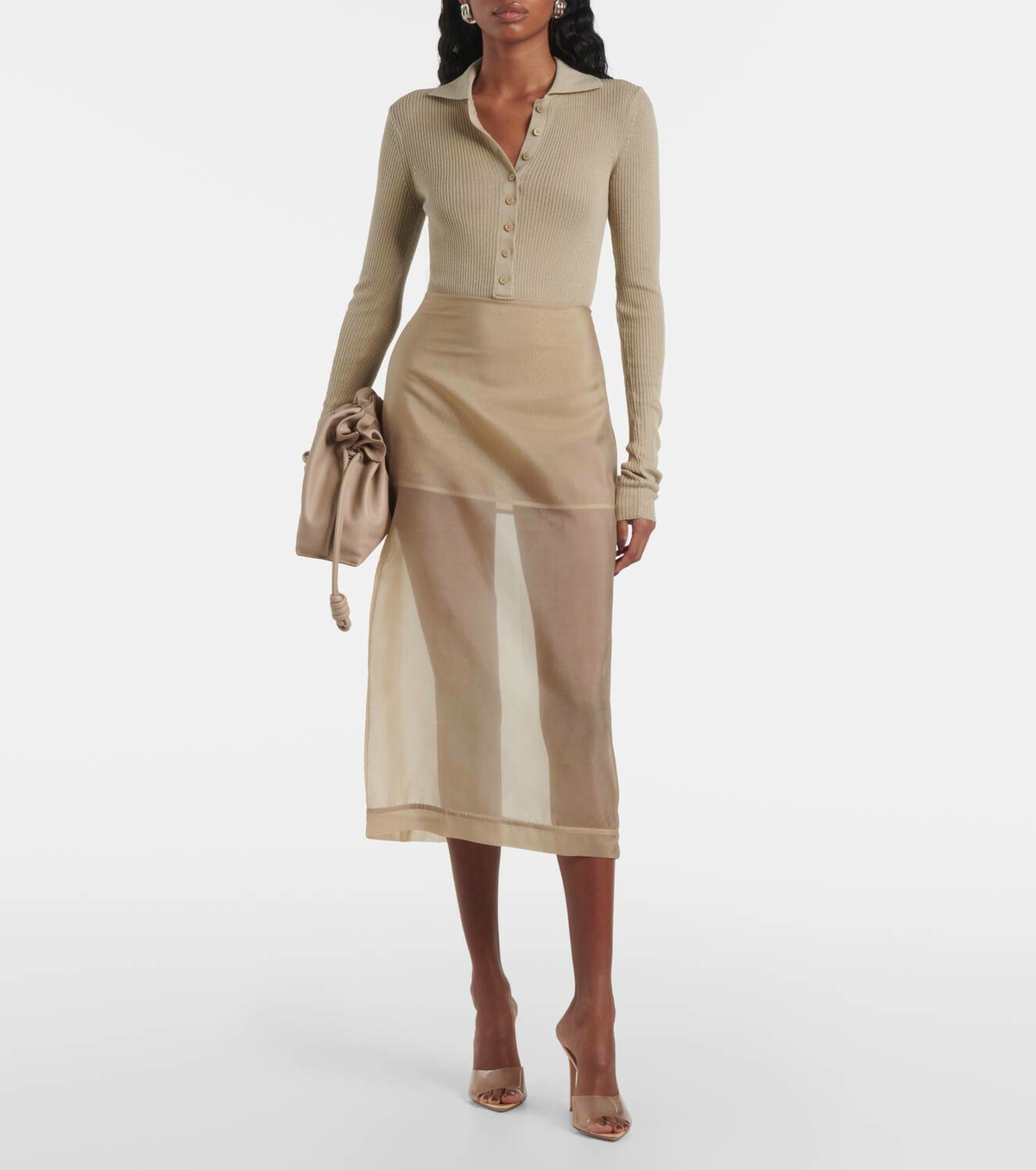 The Frankie Shop Solana wool, silk, and cashmere bodysuit