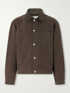 FRAME - Suede-Trimmed Cotton-Canvas Jacket - Brown