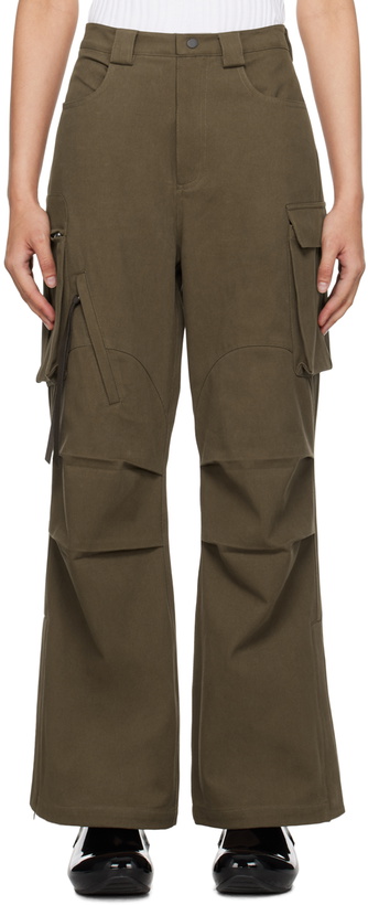 Photo: Fax Copy Express Brown Slit-Hem Cargo Pants