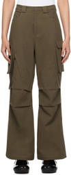 Fax Copy Express Brown Slit-Hem Cargo Pants