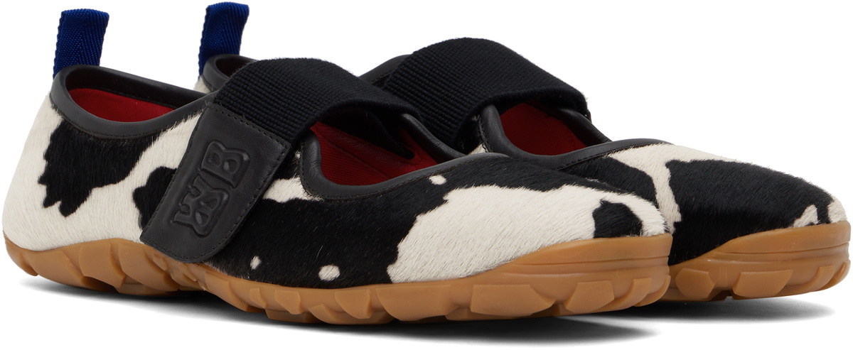 Wales Bonner Black & Off-White Mary Jane Flat Sneakers