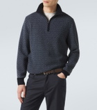 Agnona Cashmere, wool, and silk half-zip sweater