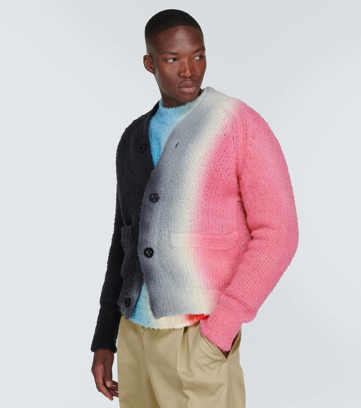 Sacai Tie-dye wool-blend cardigan Sacai