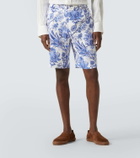 Etro Printed linen Bermuda shorts