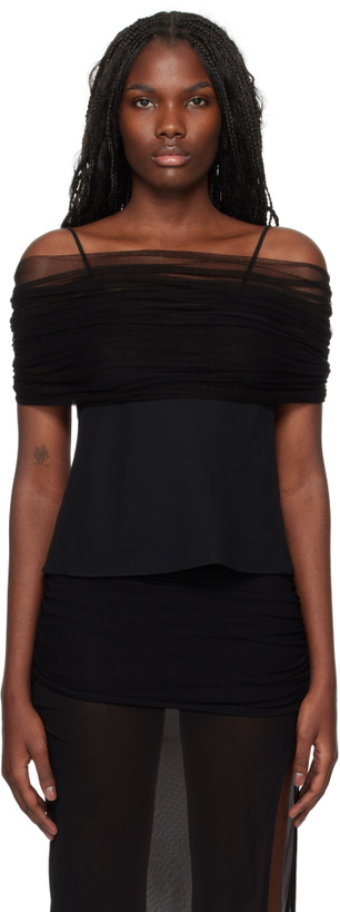 Photo: Christopher Esber Black Veiled Shawl Camisole