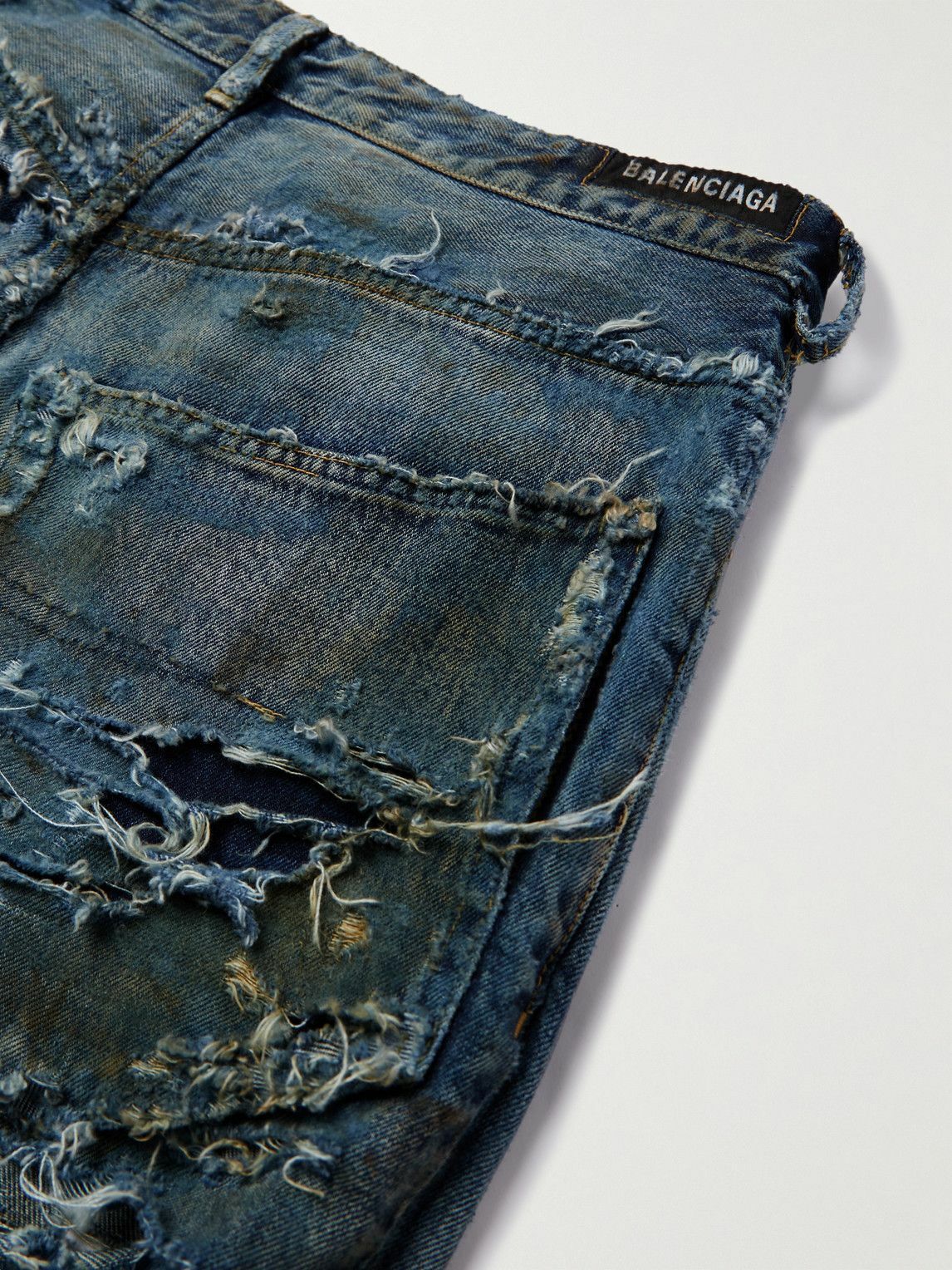 Balenciaga - Super Destroyed Wide-Leg Jeans - Blue Balenciaga