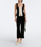 Posse Florian embroidered cotton velvet top