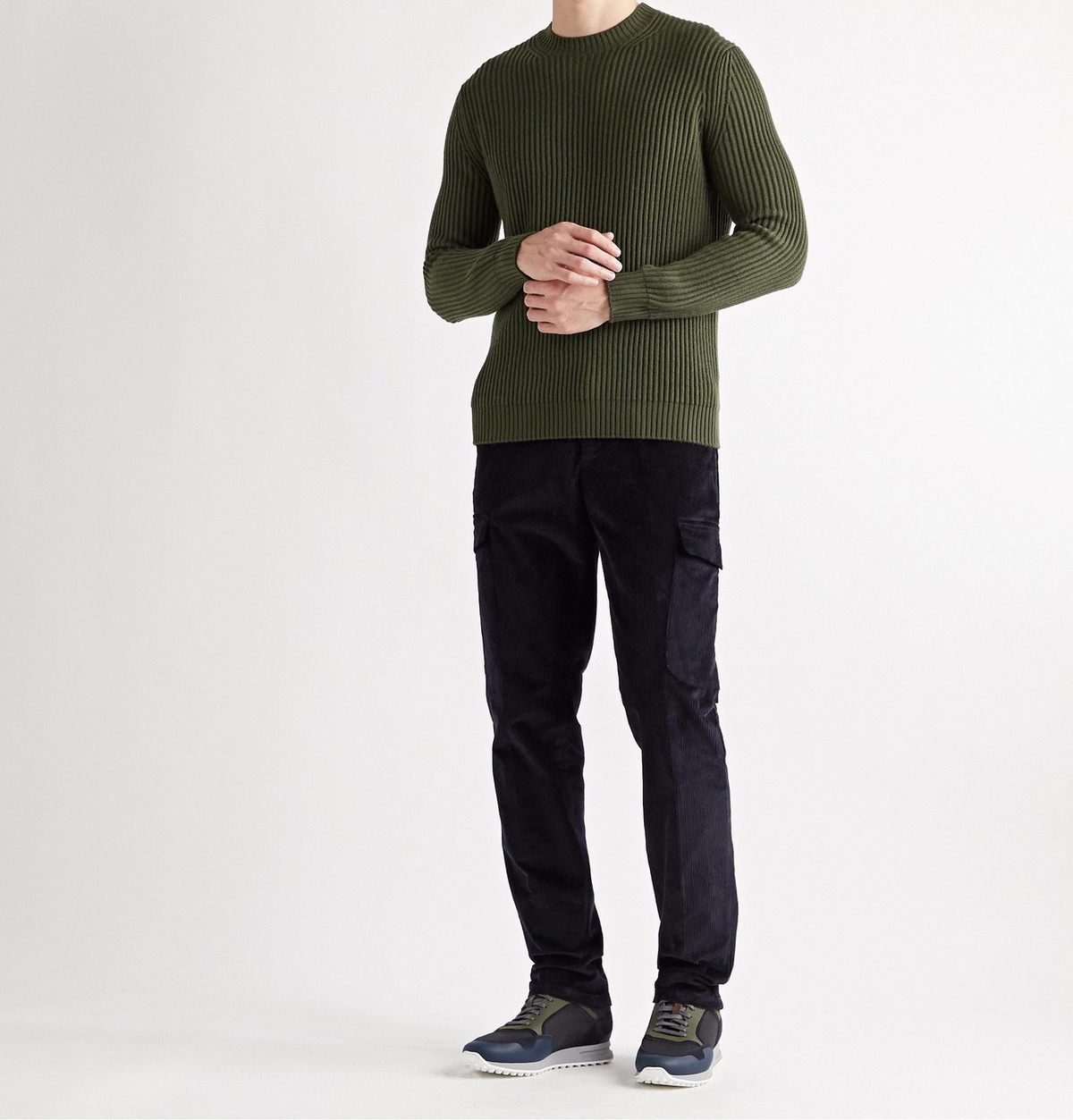 Thom Sweeney - Ribbed Merino Wool Sweater - Green Thom Sweeney