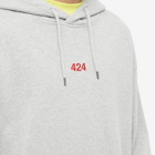 424 Men's Logo Hoody in Grey Marl