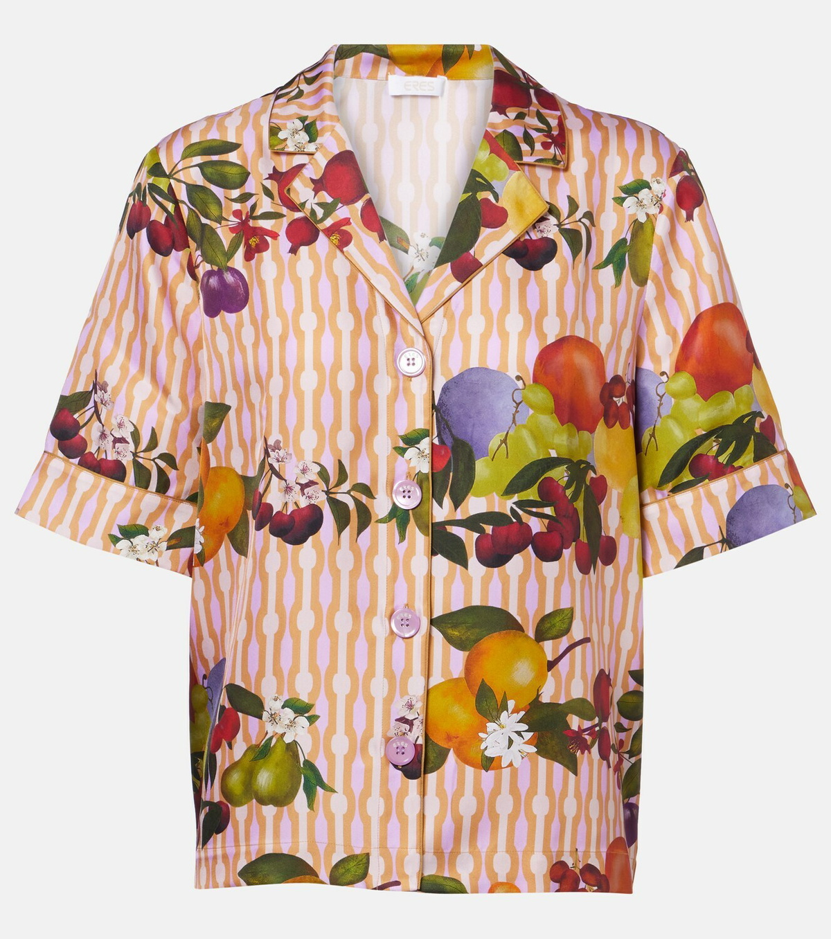 Eres Cherry printed silk twill shirt