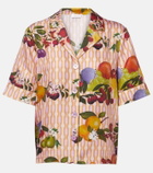 Eres Cherry printed silk twill shirt