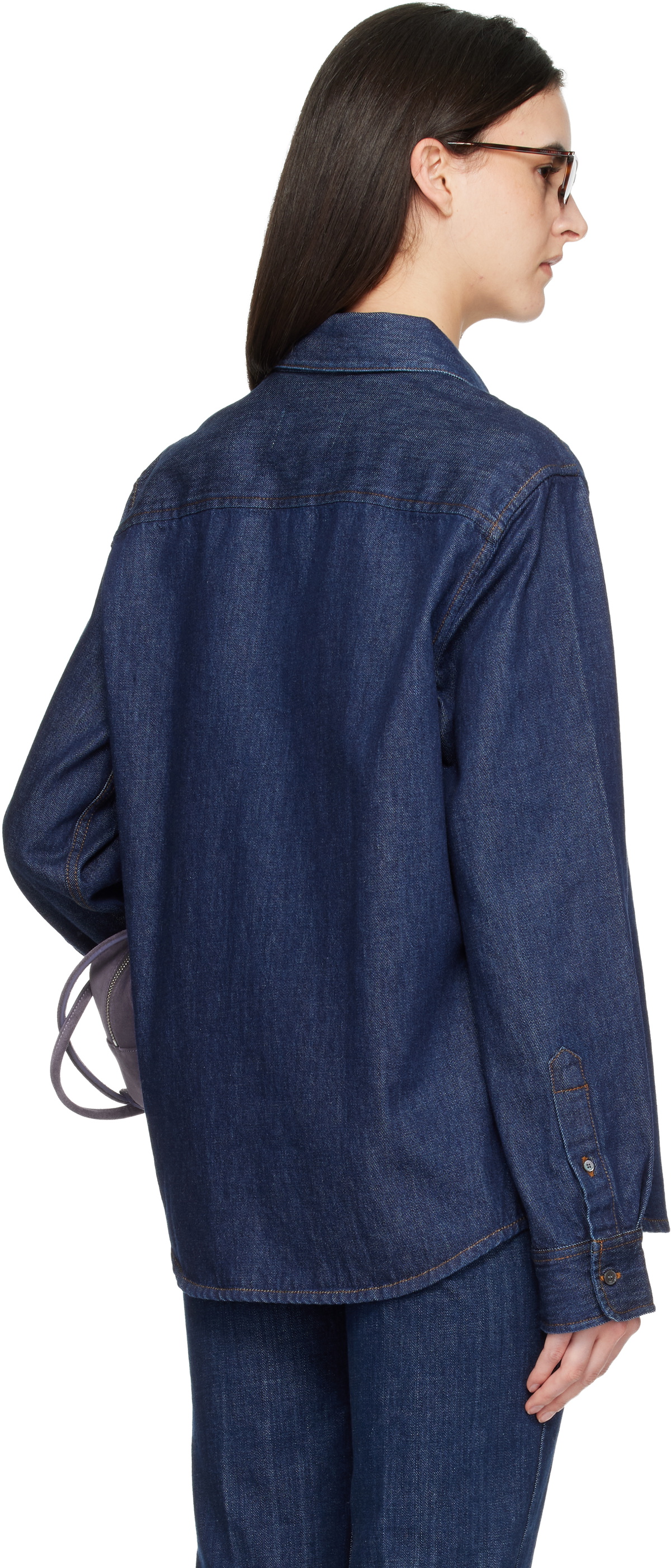 AMI Paris Blue Denim Cotton Ami de Coeur Shirt