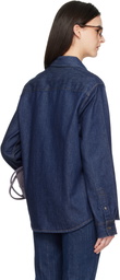 AMI Paris Blue Denim Cotton Ami de Coeur Shirt