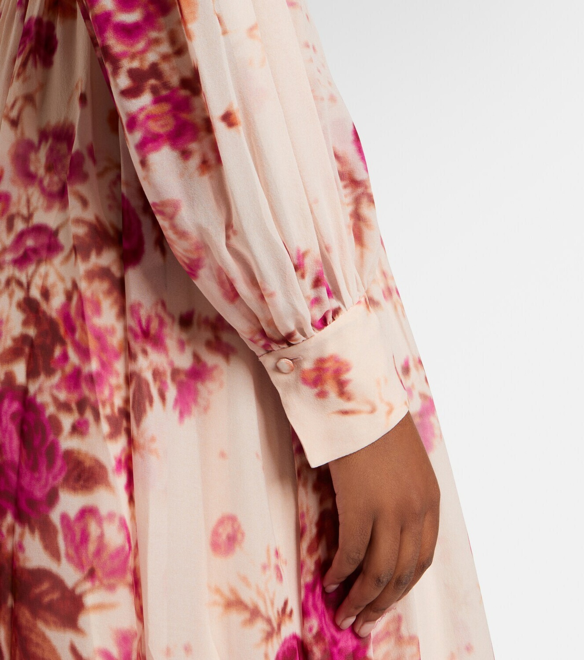 Erdem Floral neck-tie silk voile gown