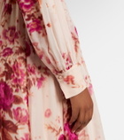 Erdem Floral neck-tie silk voile gown
