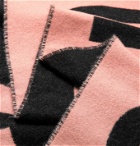 ACNE STUDIOS - Reversible Logo-Jacquard Two-Tone Wool-Blend Scarf - Pink
