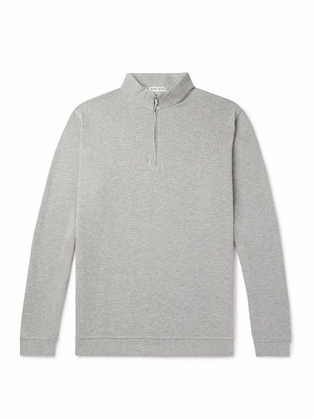 Photo: Peter Millar - Crown Cotton-Blend Piqué Half-Zip Sweatshirt - Gray