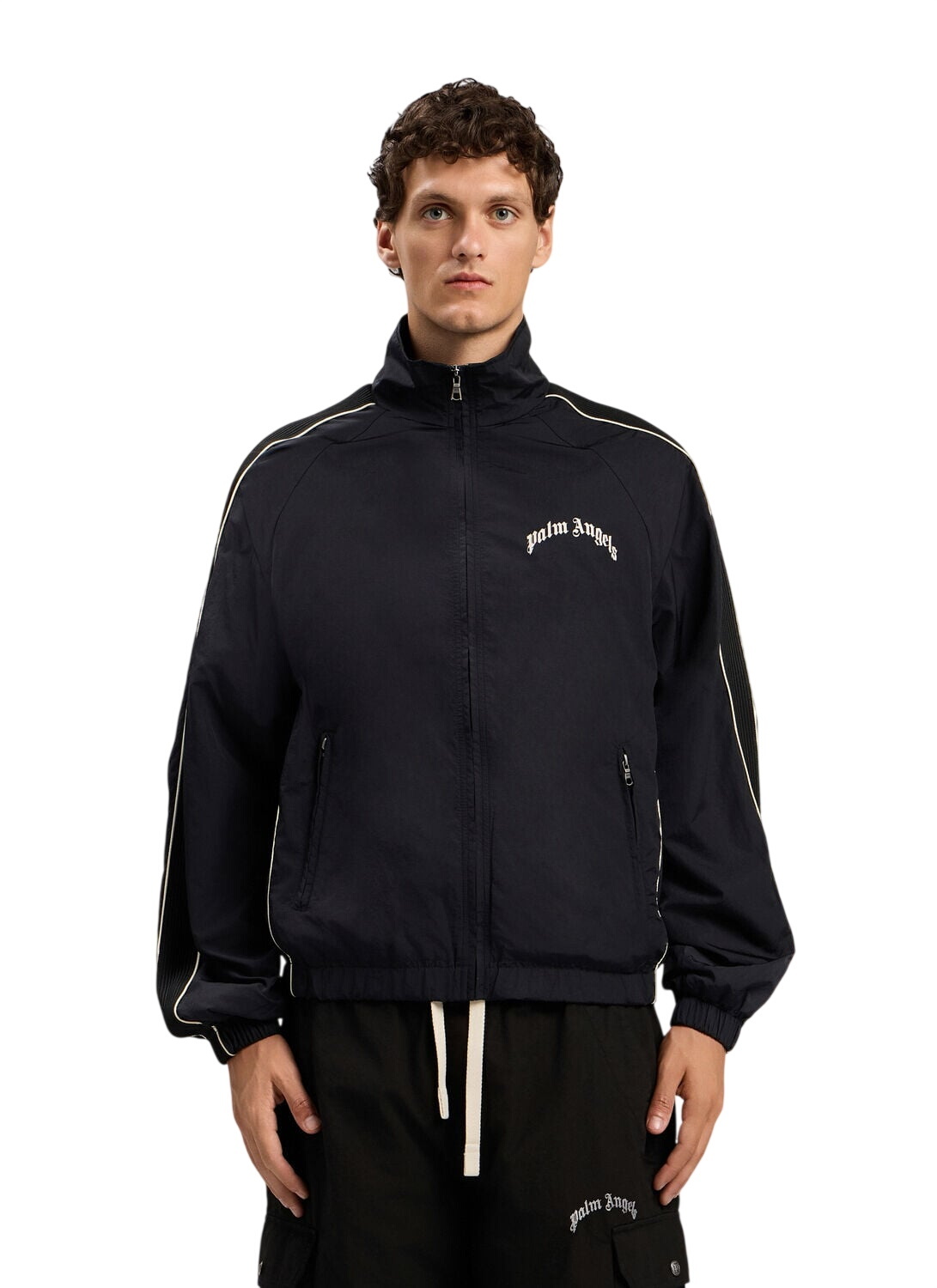 Palm Angels Green Garment-Dyed Logo Track Jacket Palm Angels