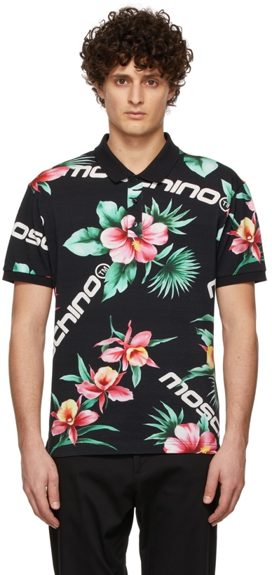 Photo: Moschino Black Floral Polo