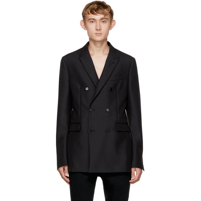 Photo: Calvin Klein 205W39NYC Black Wool Double-Breasted Blazer 