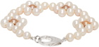Hatton Labs White & Beige Daisy Pearl Bracelet