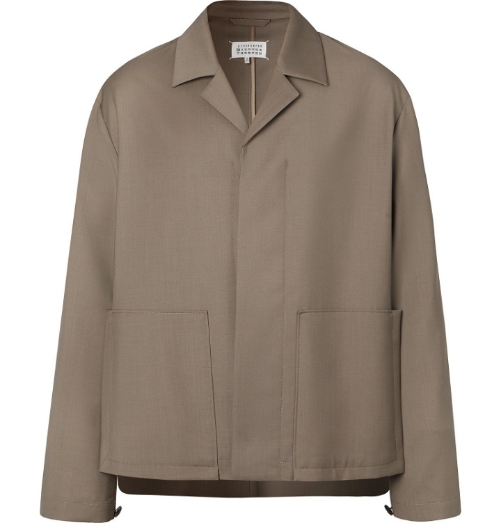 Photo: Maison Margiela - Oversized Unstructured Wool and Mohair-Blend Blazer - Brown