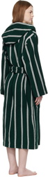 Tekla Green Terry Hooded Bathrobe