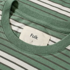 Folk Men's Highlight Stripe T-Shirt in Forest Green/Mist