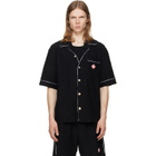 Casablanca Black Towelling Monogram Short Sleeve Shirt