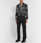 Versace - Contrast-Stitched Wool-Blend Trousers - Black