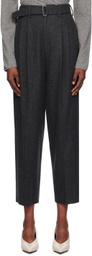 LE17SEPTEMBRE Gray Belted Trousers