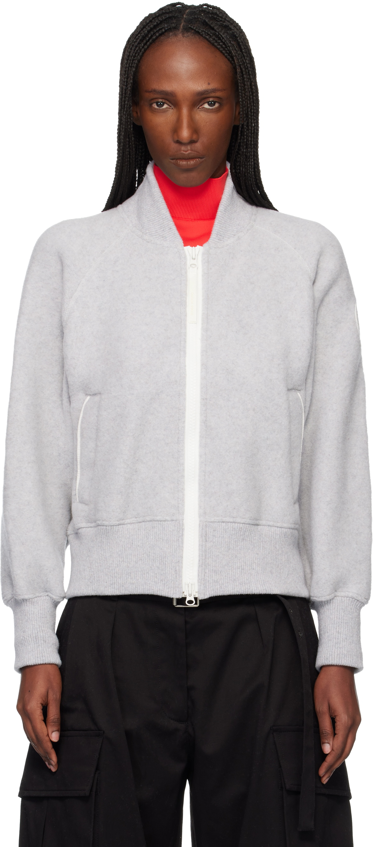 Canada Goose Gray 'White Label' Sierra Fleece Bomber Jacket