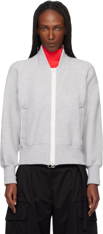 Photo: Canada Goose Gray 'White Label' Sierra Fleece Bomber Jacket