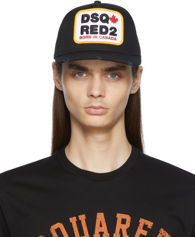 Photo: Dsquared2 Black Embroidered Leaf Logo Cap