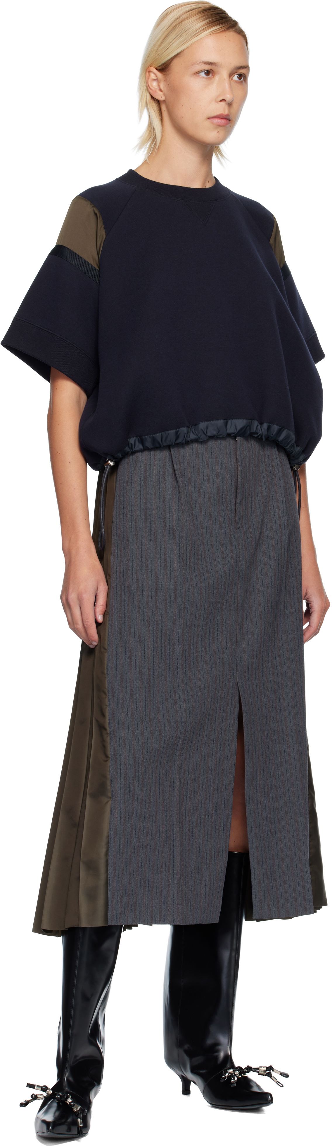 sacai Navy Sponge Sweat Sweatshirt